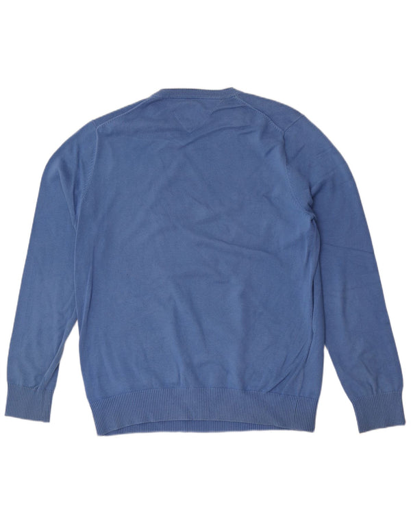 Tommy Hilfiger Suéter masculino com gola redonda 2XL algodão azul