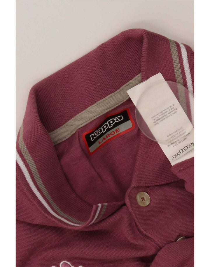 Camisa polo masculina Kappa grande algodão rosa