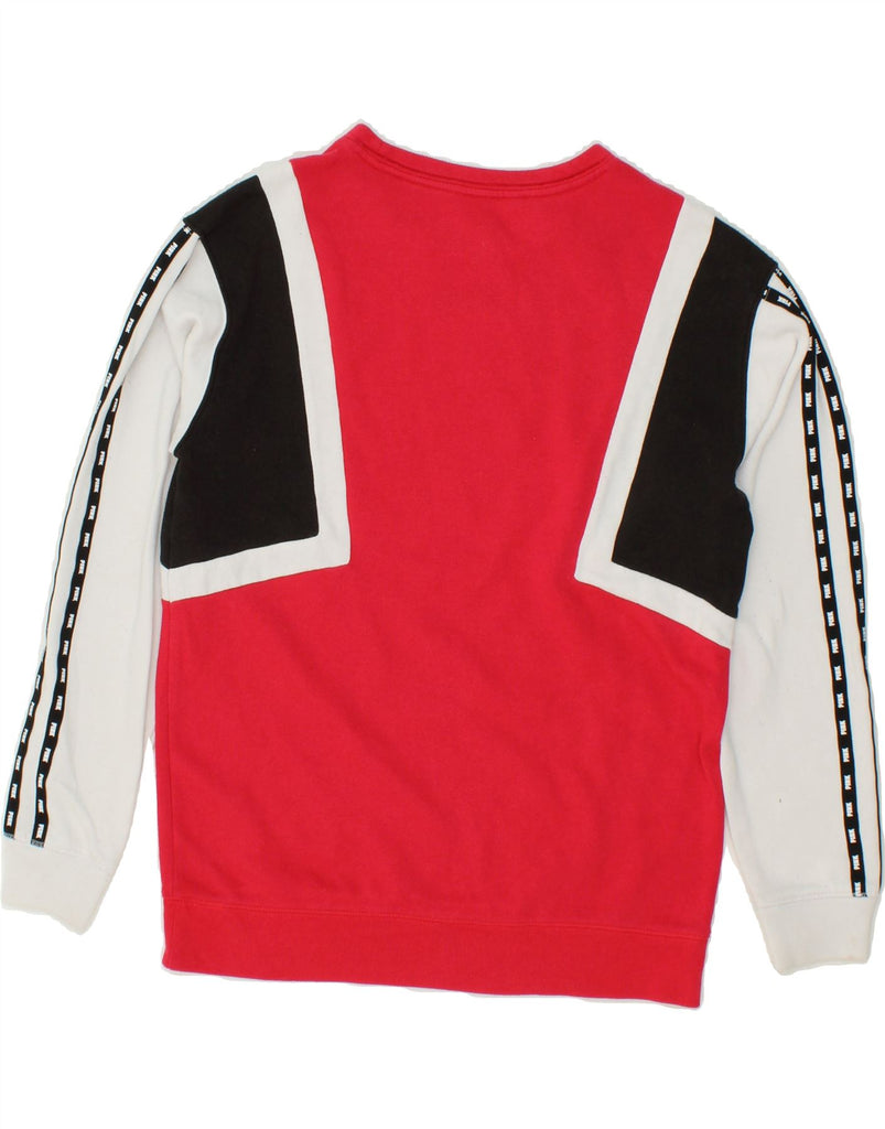 VICTORIAS SECRET Womens Pink Sweatshirt Jumper XS Red Colourblock Cotton Vintage Victorias Secret and Second-Hand Victorias Secret from Messina Hembry 