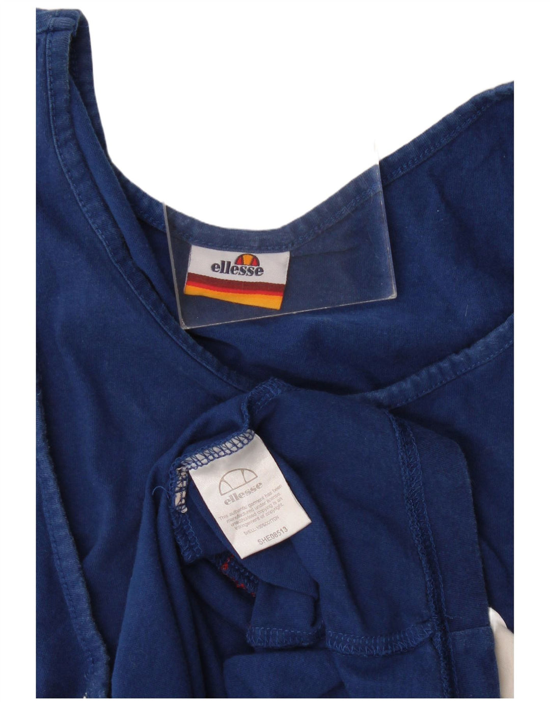Colete feminino Ellesse com estampa gráfica UK 14 algodão colorblock azul médio