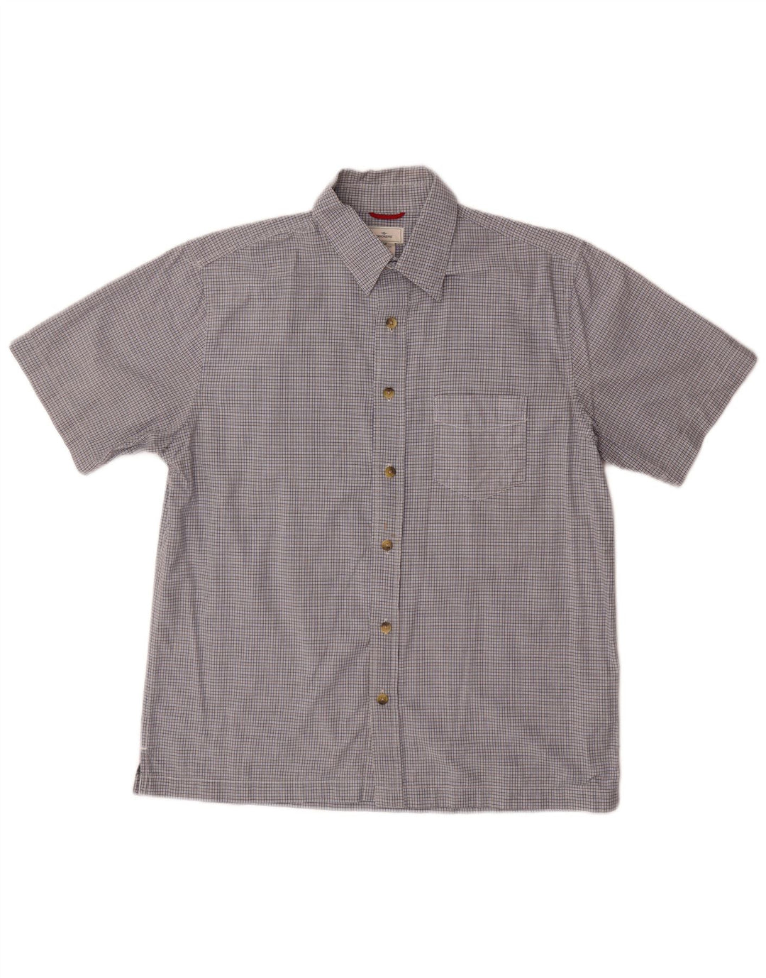 Camisa masculina de manga curta DOCKERS algodão xadrez azul médio