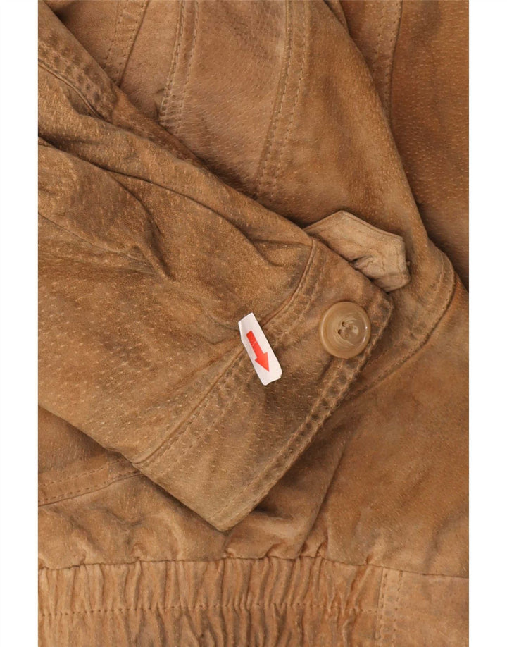 Jaqueta masculina de camurça vintage IT 54 2XL Couro bege