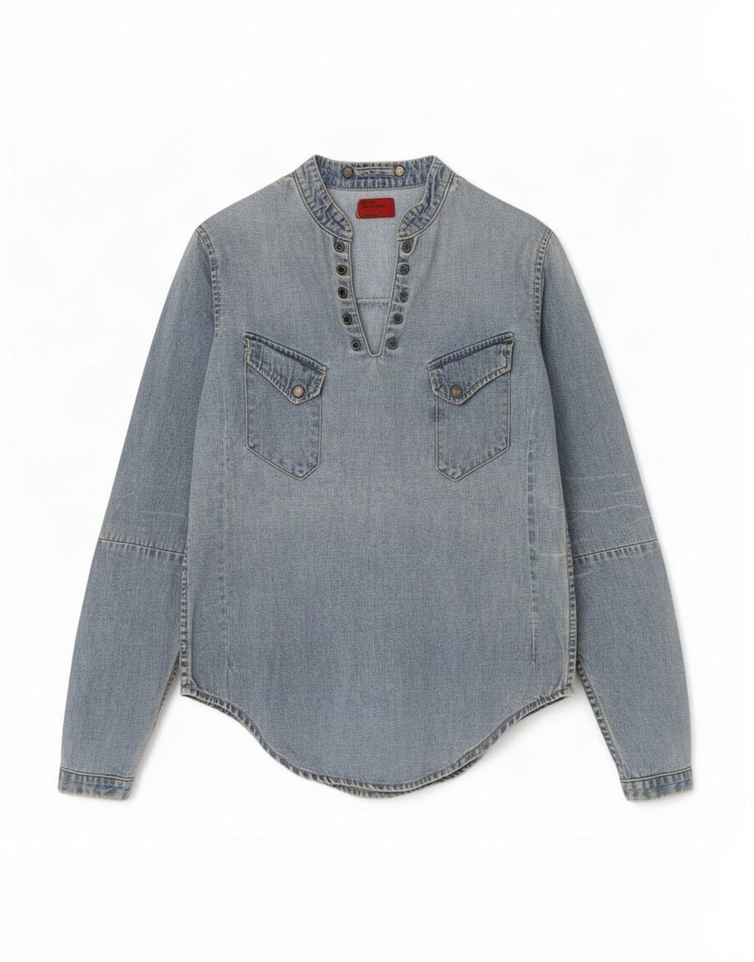 Camisa jeans feminina Levi's UK 6 XS azul algodão