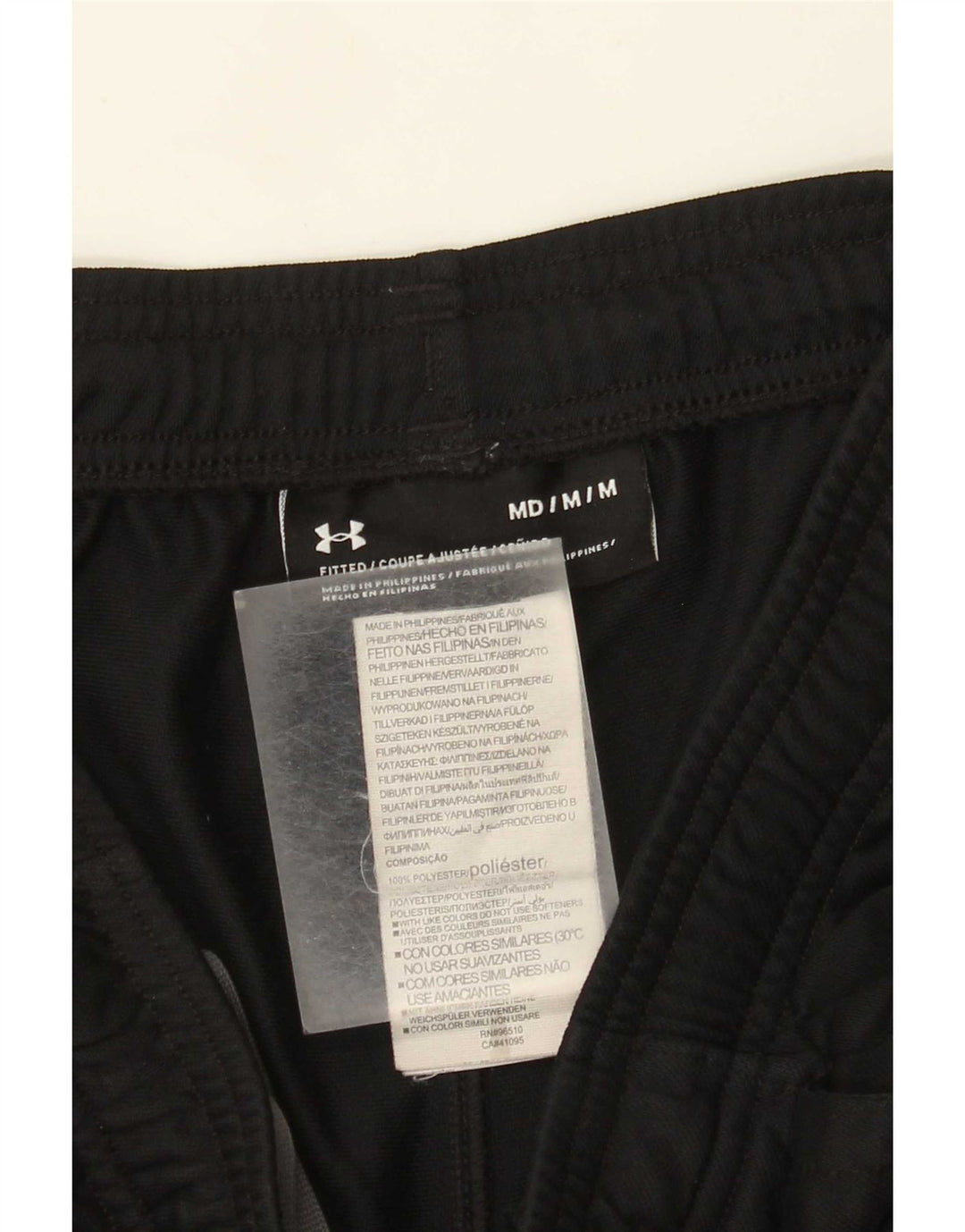 Calça de treino masculina Under Armour poliéster preto médio