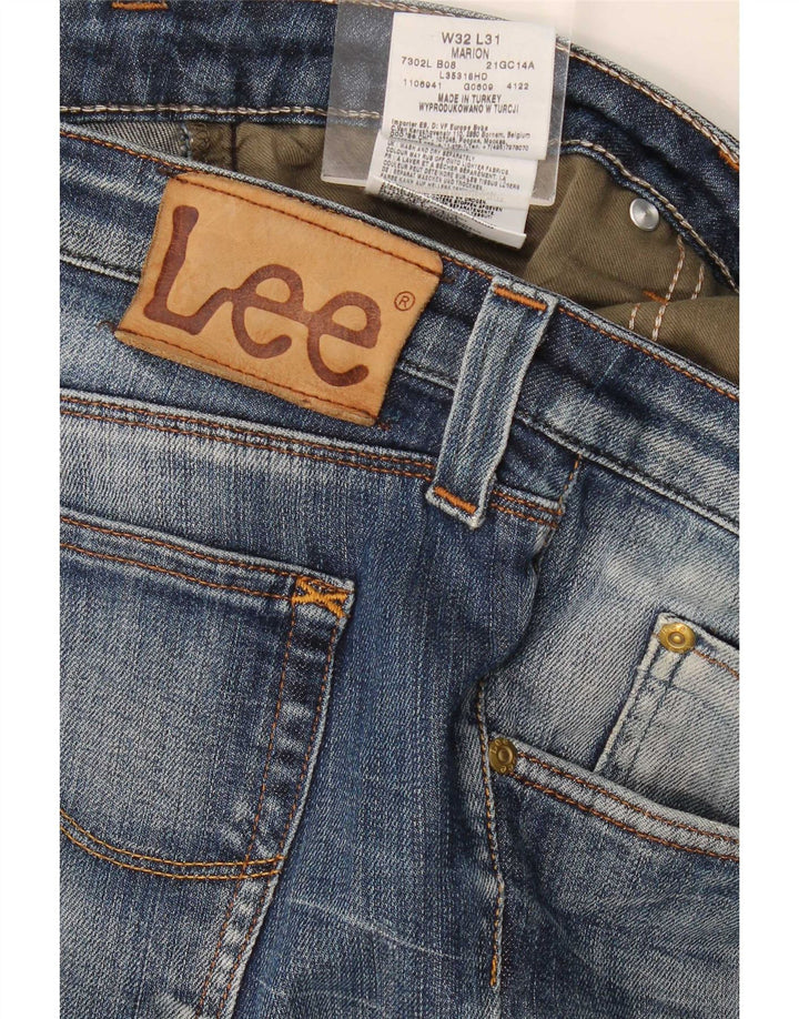 Lee Womens Marion Flared Jeans W32 L31 Azul Algodão