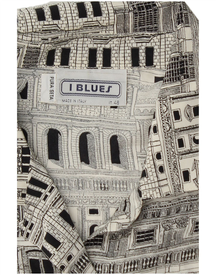 Blusa feminina estampada I BLUES IT 46 grande seda preta