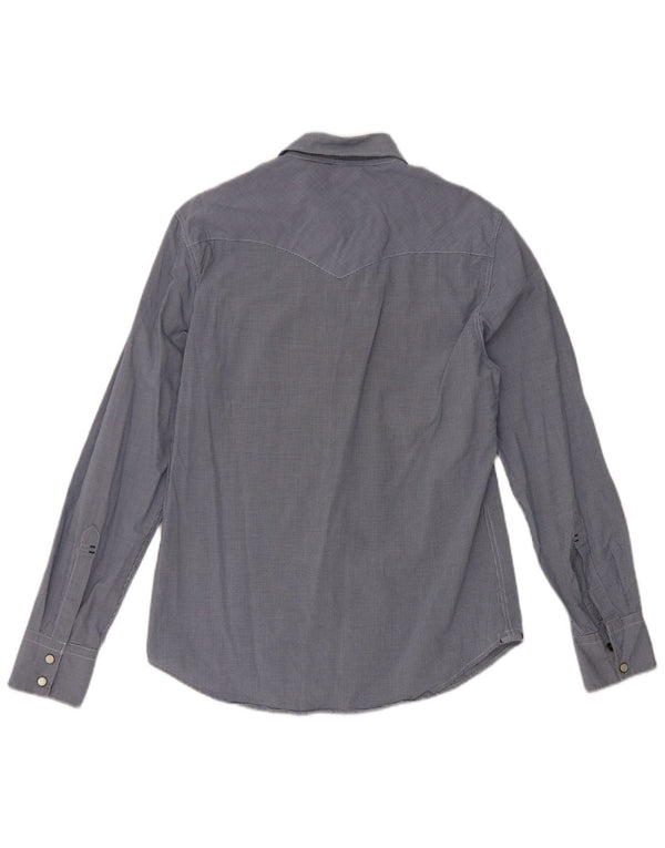 Camisa masculina Slim Fit Levi's pequena azul marinho algodão guingão