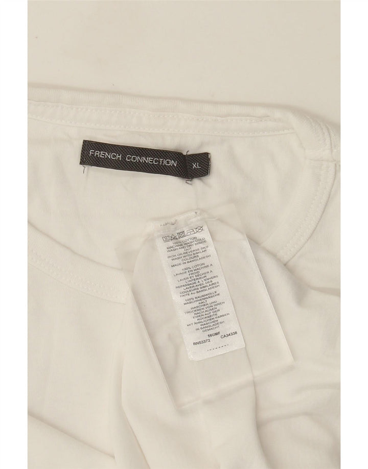 Camiseta masculina French Connection Top XL algodão branco