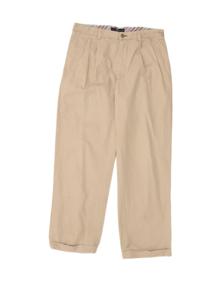 Calça Chino Masculina TOMMY HILFIGER W33 L28 Algodão Bege