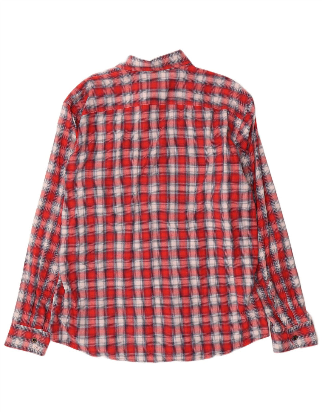 Camisa Wrangler masculina de flanela ocidental XL de algodão xadrez vermelho
