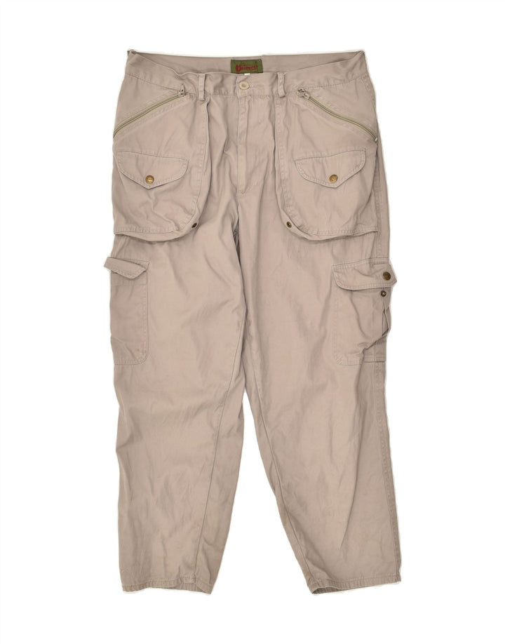UNIVERS Mens Slim Cargo Trousers IT 52 XL W36 L25 Grey Cotton | Vintage Univers | Thrift | Second-Hand Univers | Used Clothing | Messina Hembry 