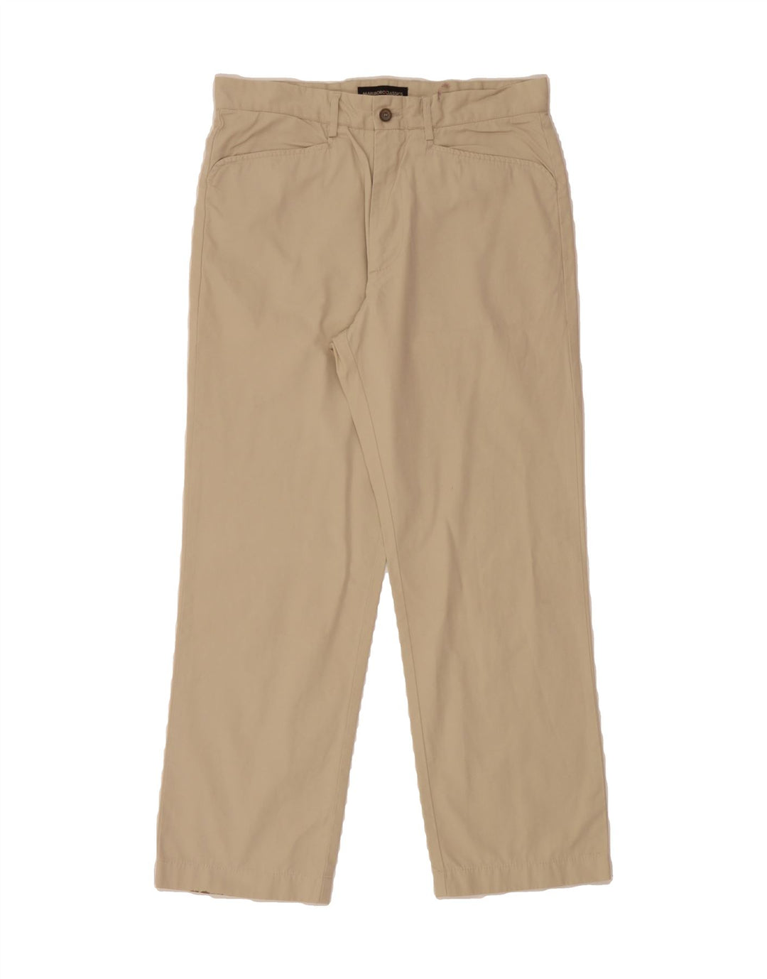 MARLBORO CLASSICS Mens Straight Casual Trousers W34 L28 Beige Cotton Vintage Marlboro Classics and Second-Hand Marlboro Classics from Messina Hembry 