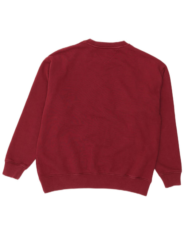 Tommy Hilfiger moletom gráfico masculino jumper médio algodão borgonha