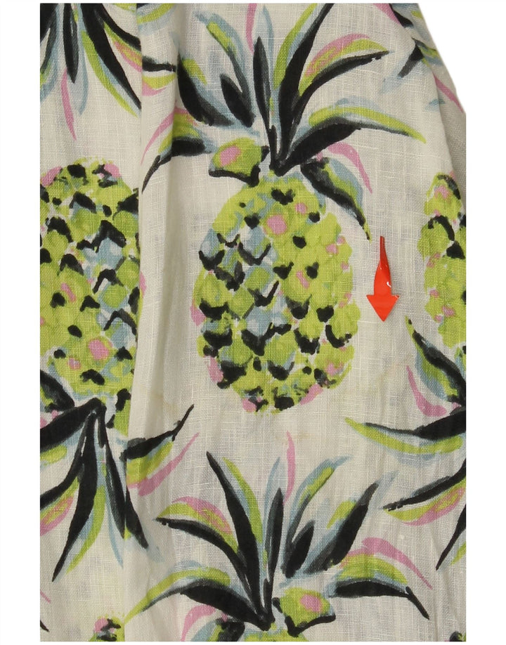 Camisa feminina Boden com estampa abstrata de palangre grande Reino Unido 8 verde pequeno