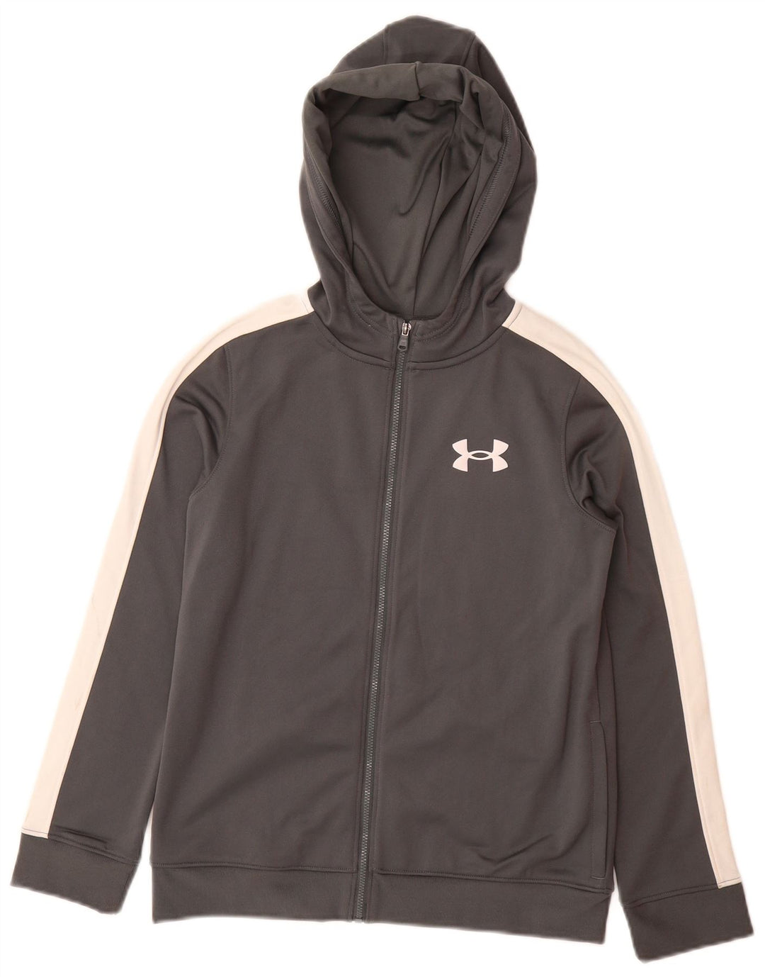 Suéter com capuz e zíper UNDER ARMOUR para meninos 9-10 anos cinza médio bloco colorido