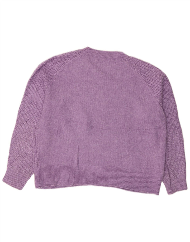 Suéter feminino MARKS & SPENCER com gola redonda Reino Unido 16 grande roxo