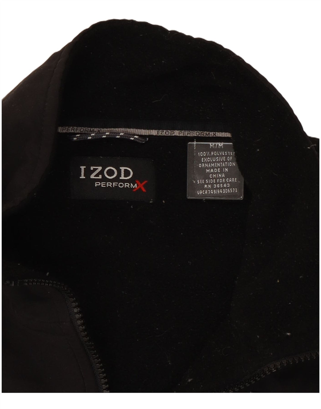 Jaqueta de lã masculina IZOD UK 38 poliéster preto médio