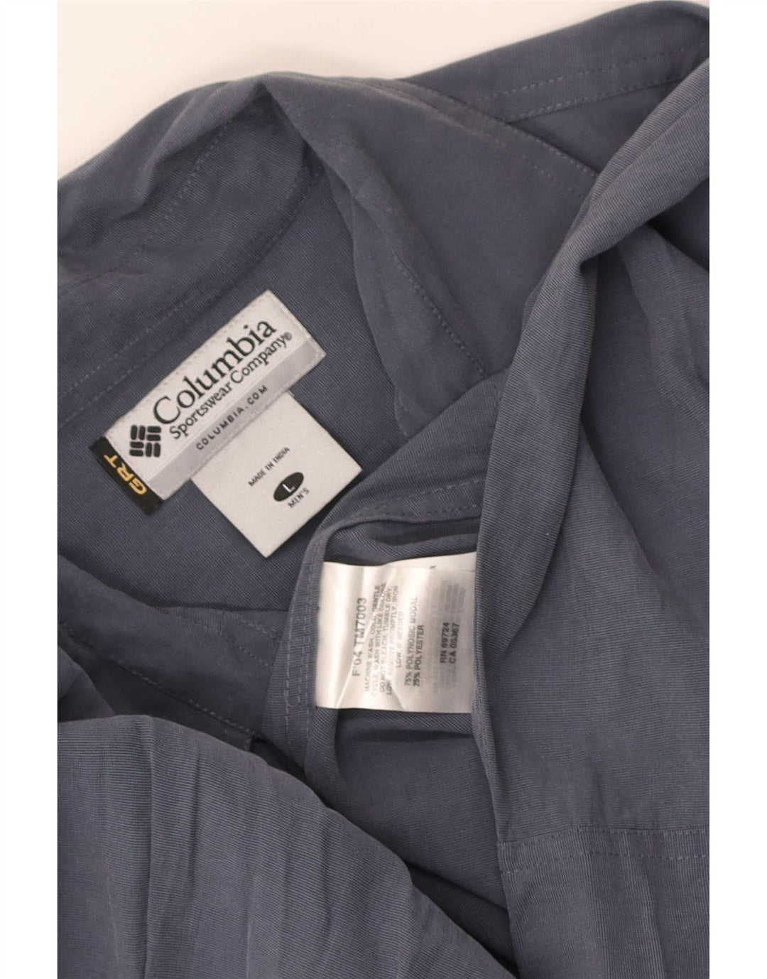 Camisa masculina Columbia grande azul modal
