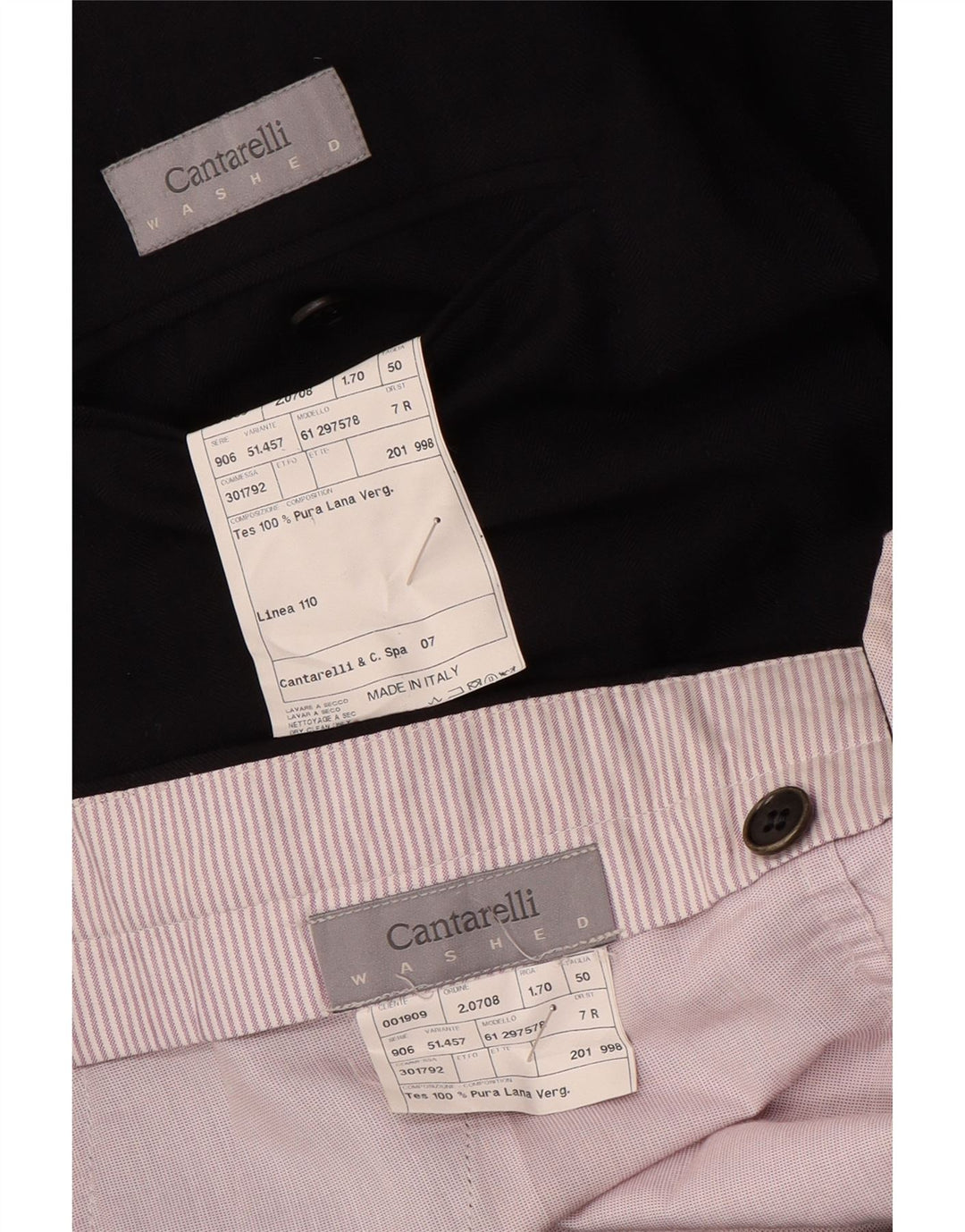 CANTARELLI terno masculino de 2 peças com peito duplo IT 50 grande W34 L31 azul marinho