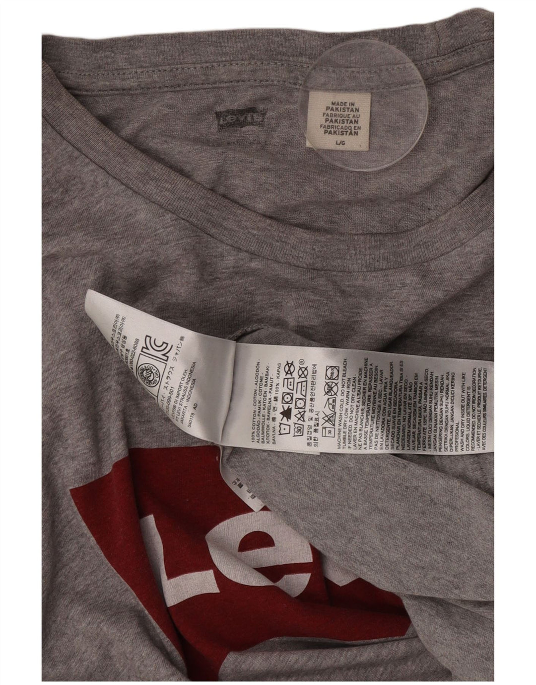 Camiseta gráfica masculina Levi's Top grande de algodão cinza