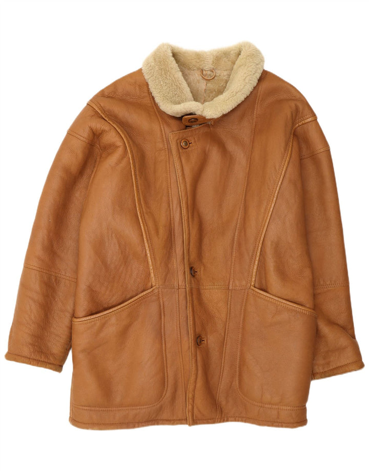 Jaqueta masculina Vinci Shearling UK 40 grande couro marrom