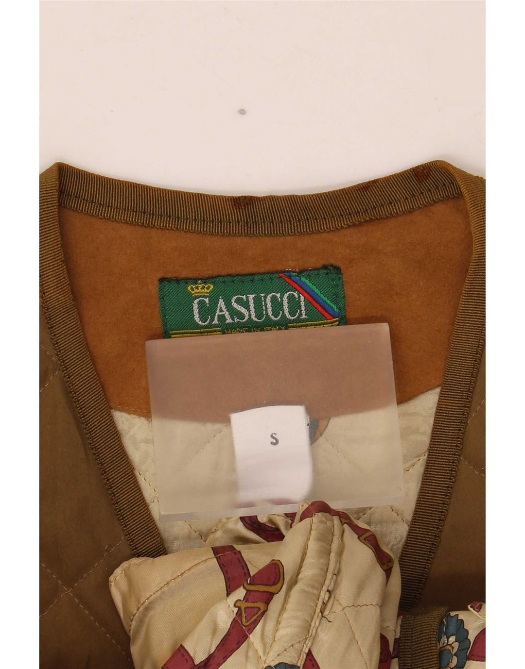 Colete acolchoado masculino Casucci UK 36 pequeno poliéster cáqui
