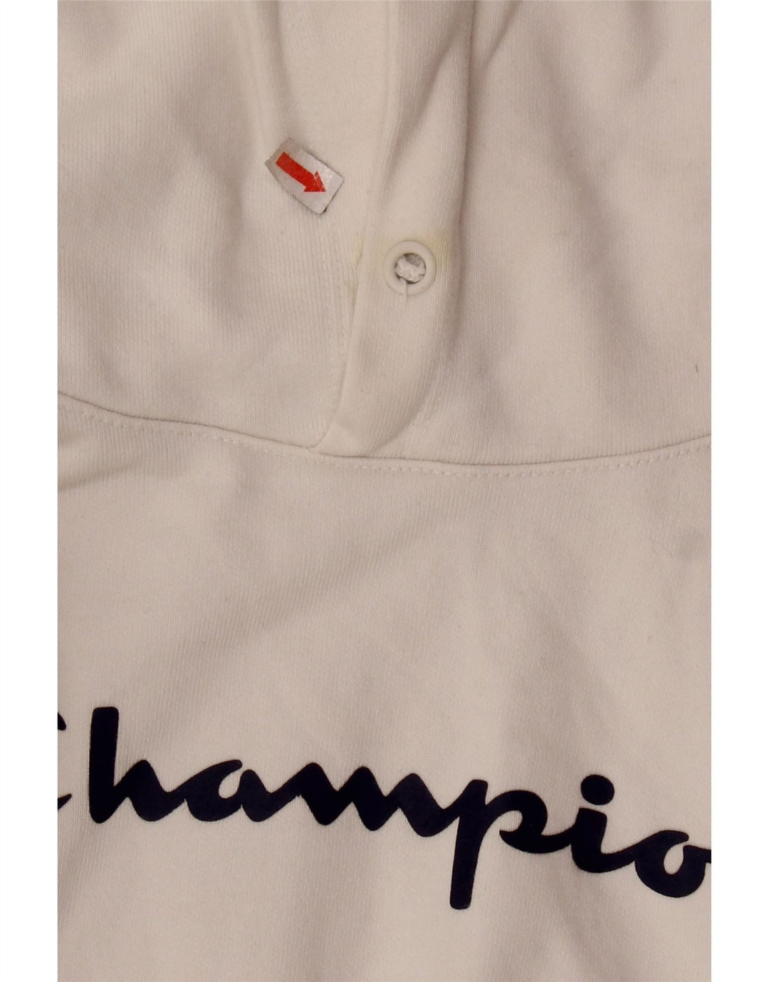 CHAMPION Suéter feminino com capuz e manga curta com estampa gráfica UK 10 pequeno branco