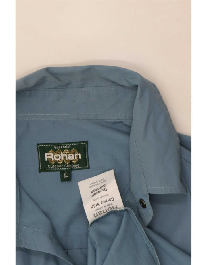 Camisa masculina Rohan grande poliéster azul