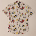 Camisa masculina J. CREW de manga curta flexível de algodão floral branco pequeno