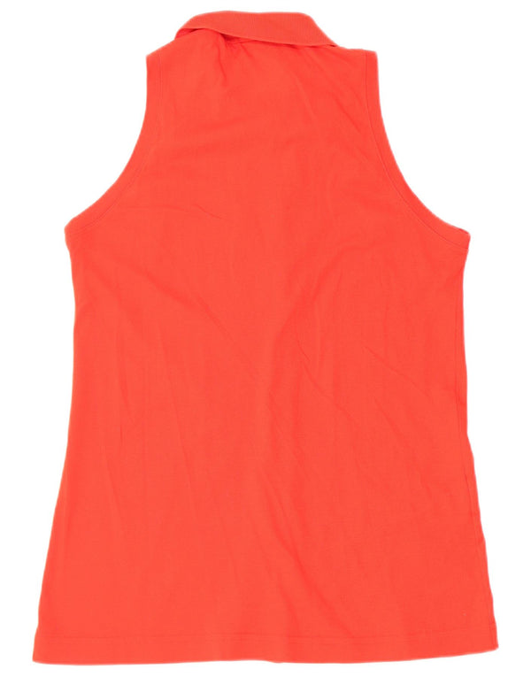 Blusa feminina sem mangas Sergio Tacchini Reino Unido 14 grande algodão vermelho