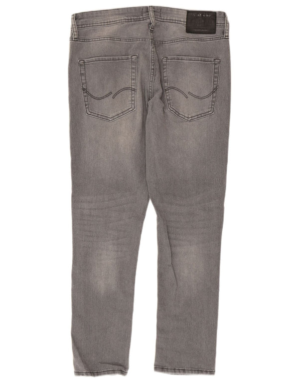 Jack & Jones Masculino GLENN Slim Jeans W32 L30 Algodão Cinza