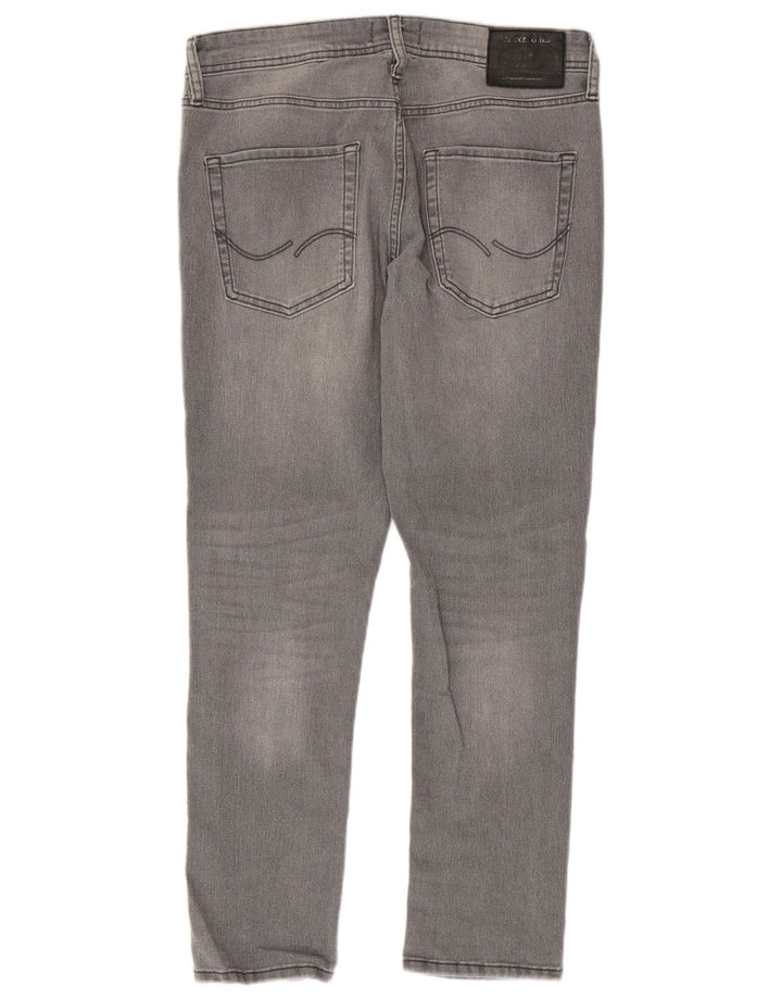 Jack & Jones Masculino GLENN Slim Jeans W32 L30 Algodão Cinza