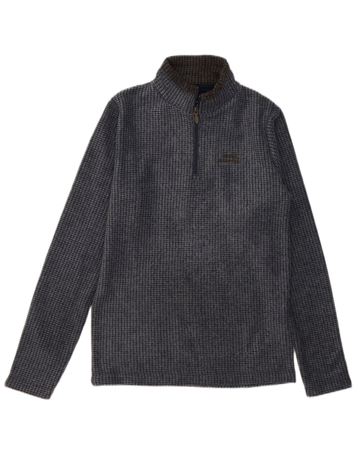 Estranho Peixe Masculino Zip Neck Fleece Jumper Pequeno Poliéster Azul Marinho