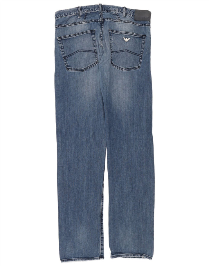 Calça jeans reta masculina Armani W33 L34 algodão azul