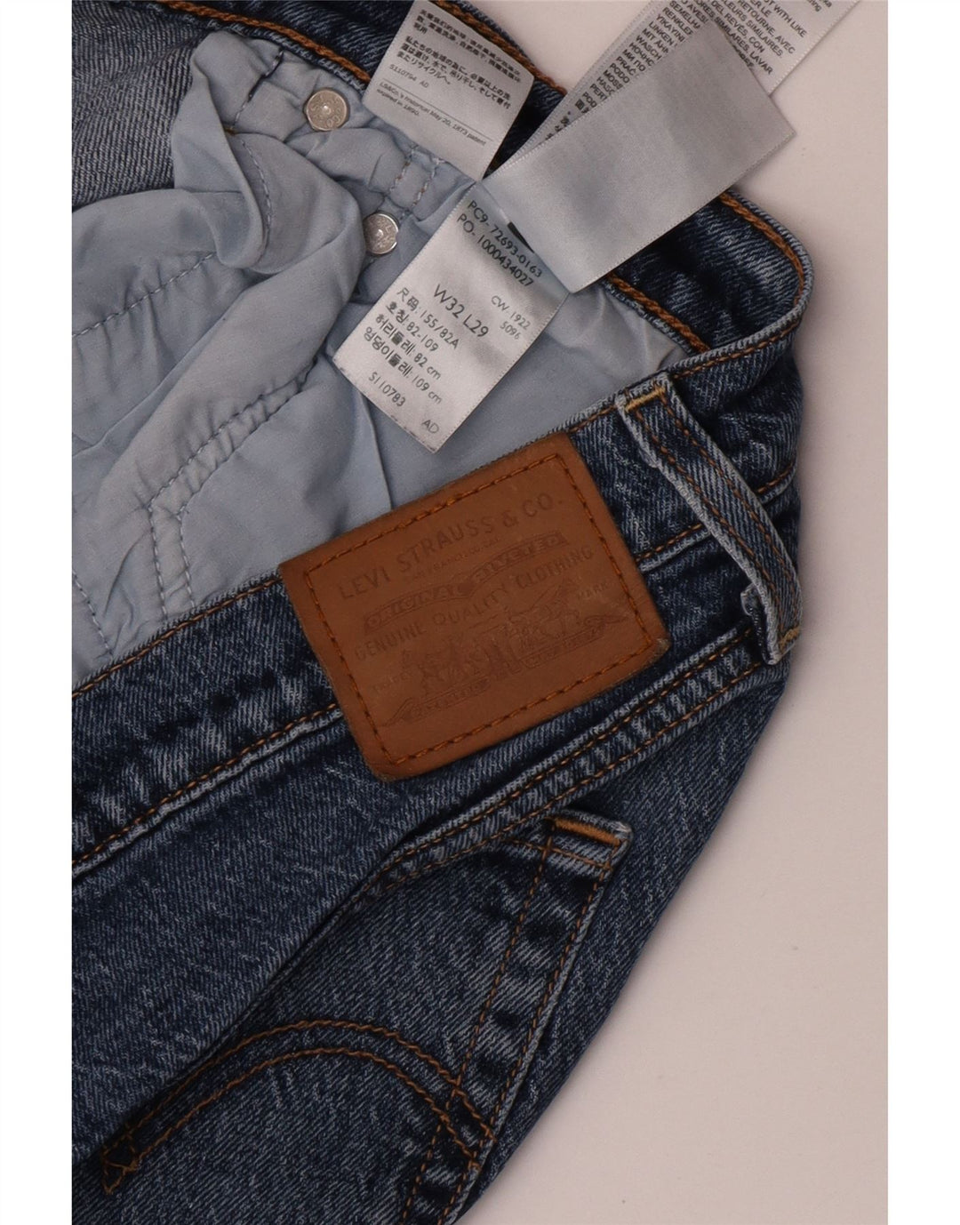Jeans feminino Levi's Ribcage Straight W32 L29 Azul Algodão