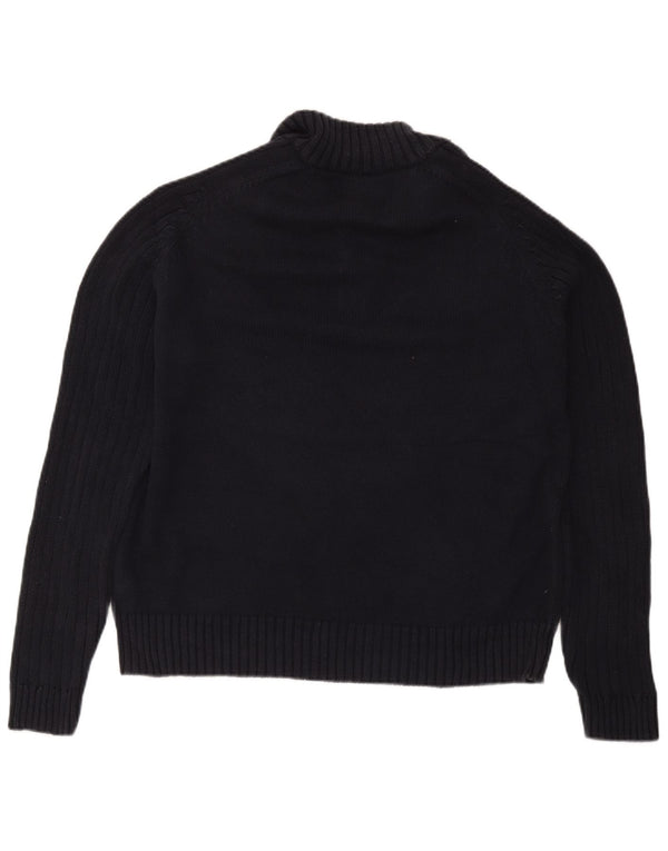Suéter masculino Marks & Spencer Blue Harbor com botão e gola grande marinho
