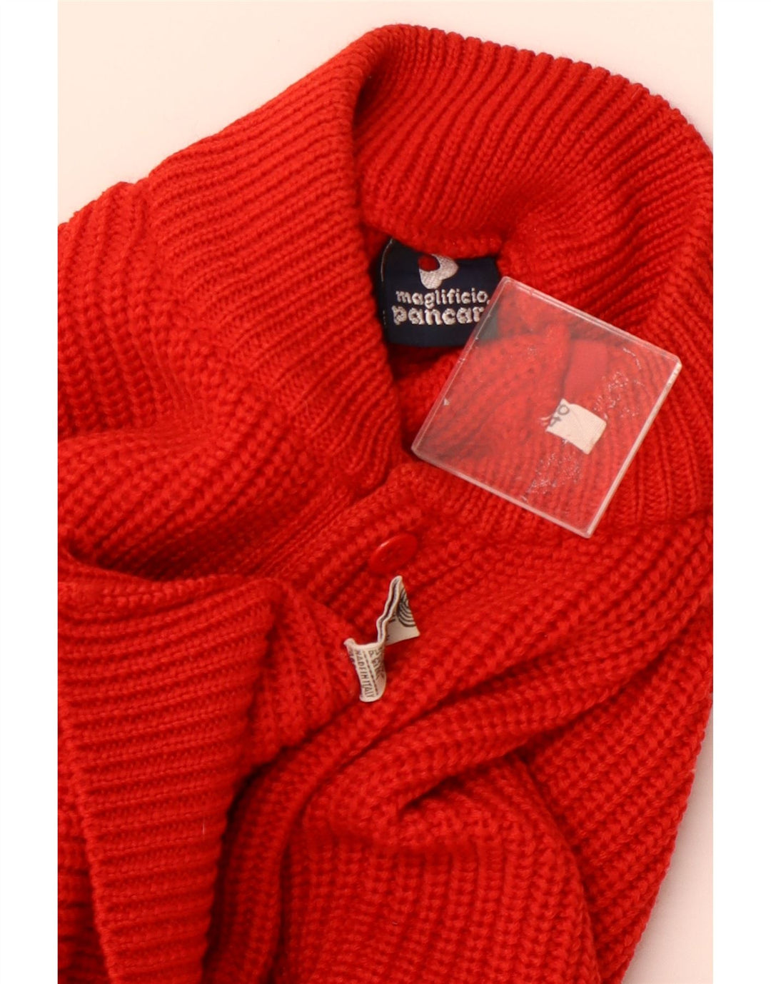 Suéter masculino PANCARI com gola redonda e botão IT 48 médio vermelho lã nova