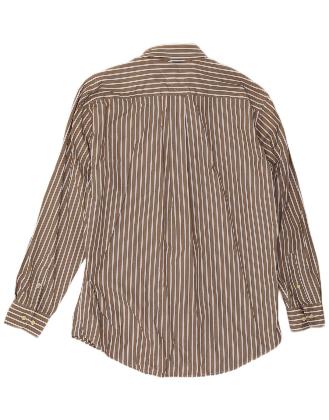 Camisa masculina Tommy Hilfiger de algodão listrado bege médio
