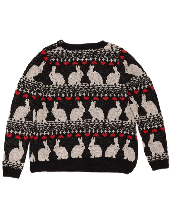 Suéter feminino MARKS & SPENCER com gola canoa Reino Unido 10 pequeno preto