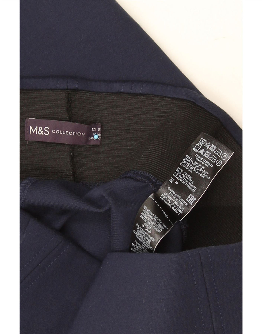 Leggings femininas Marks & Spencer UK 12 viscose azul marinho médio