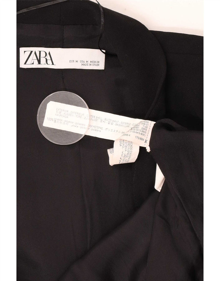 Zara Jaqueta Blazer Feminina Manga 3/4 Aberta Reino Unido 14 Médio Preto Poliéster
