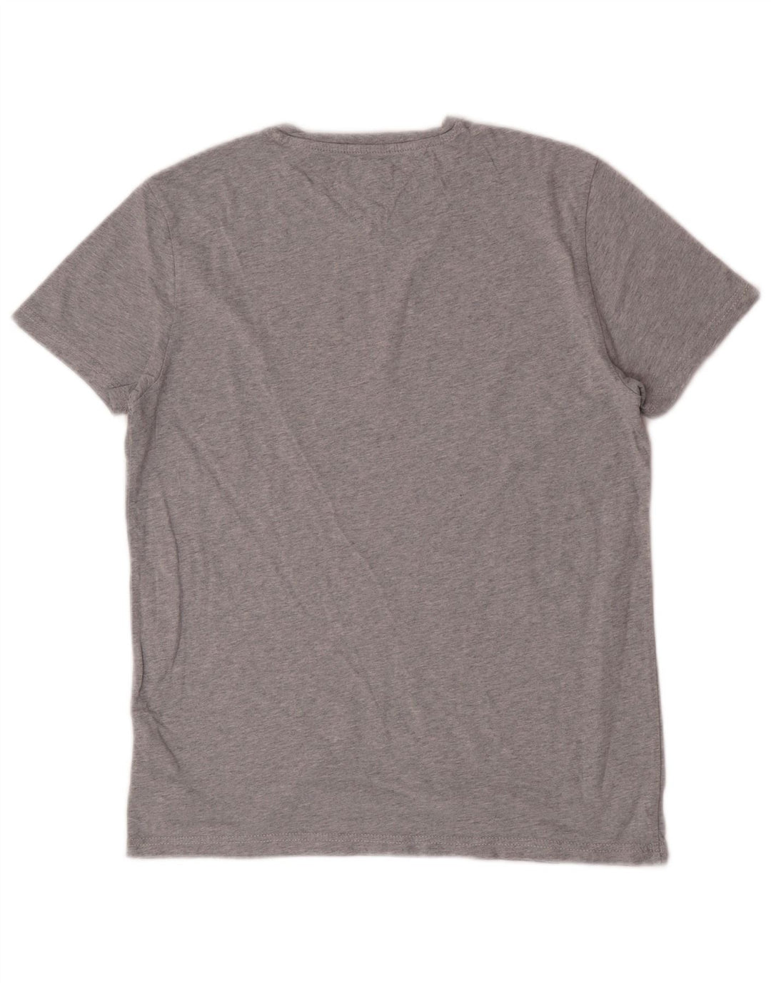 Tommy Hilfiger Camiseta masculina gráfica Top algodão manchado cinza médio