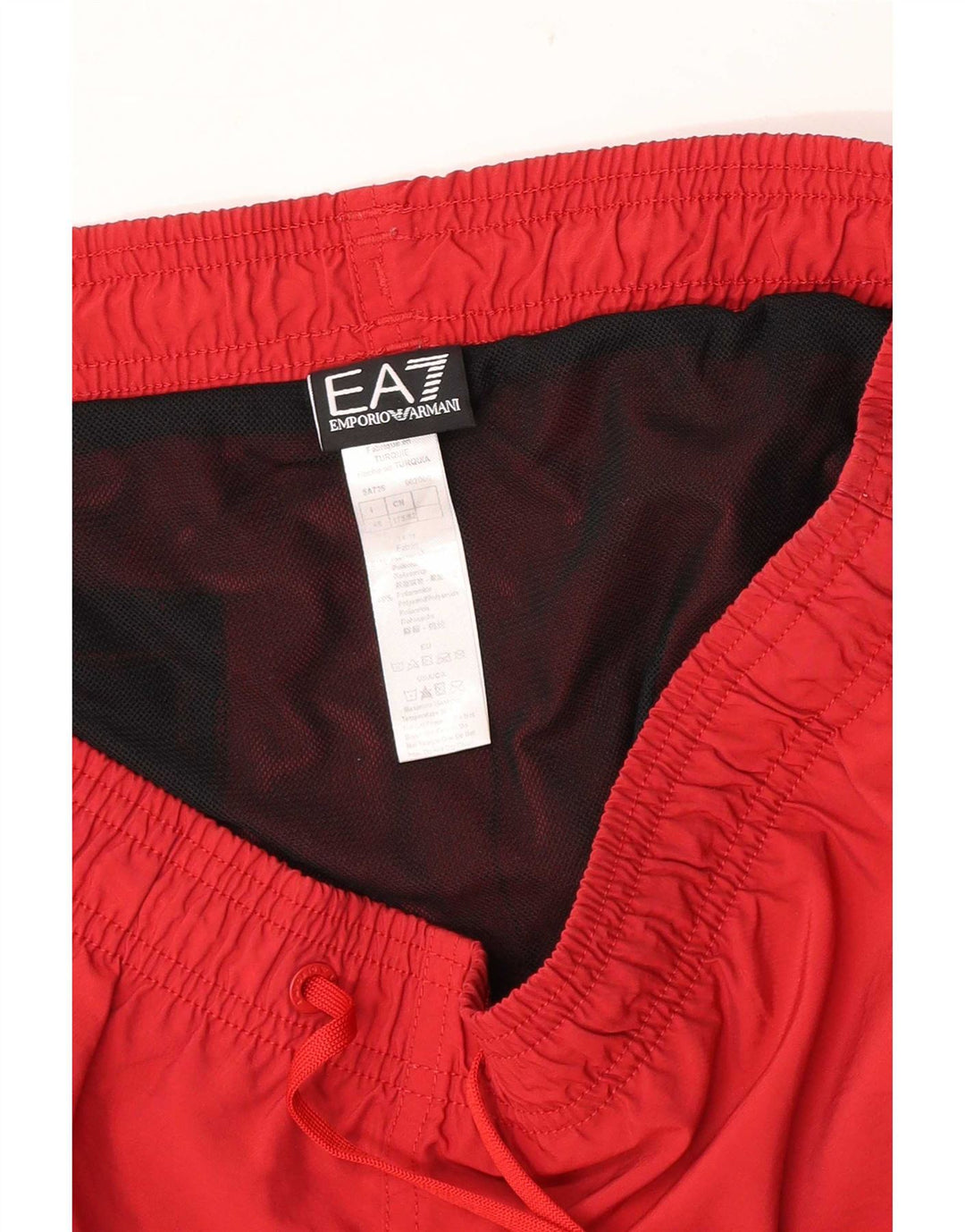 Shorts de natação masculino Emporio Armani IT 48 poliéster vermelho médio