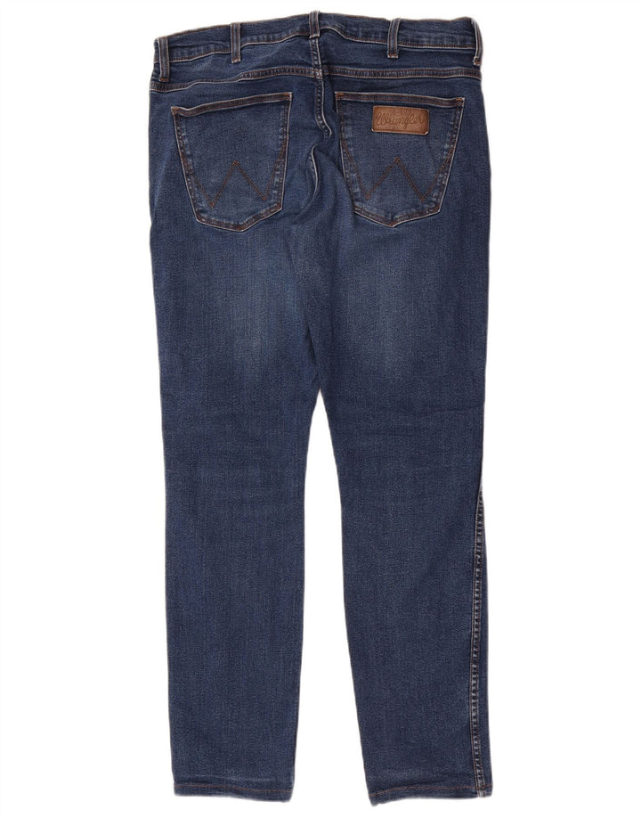 Wrangler Mens Larston Slim Jeans W33 L32 Azul Algodão