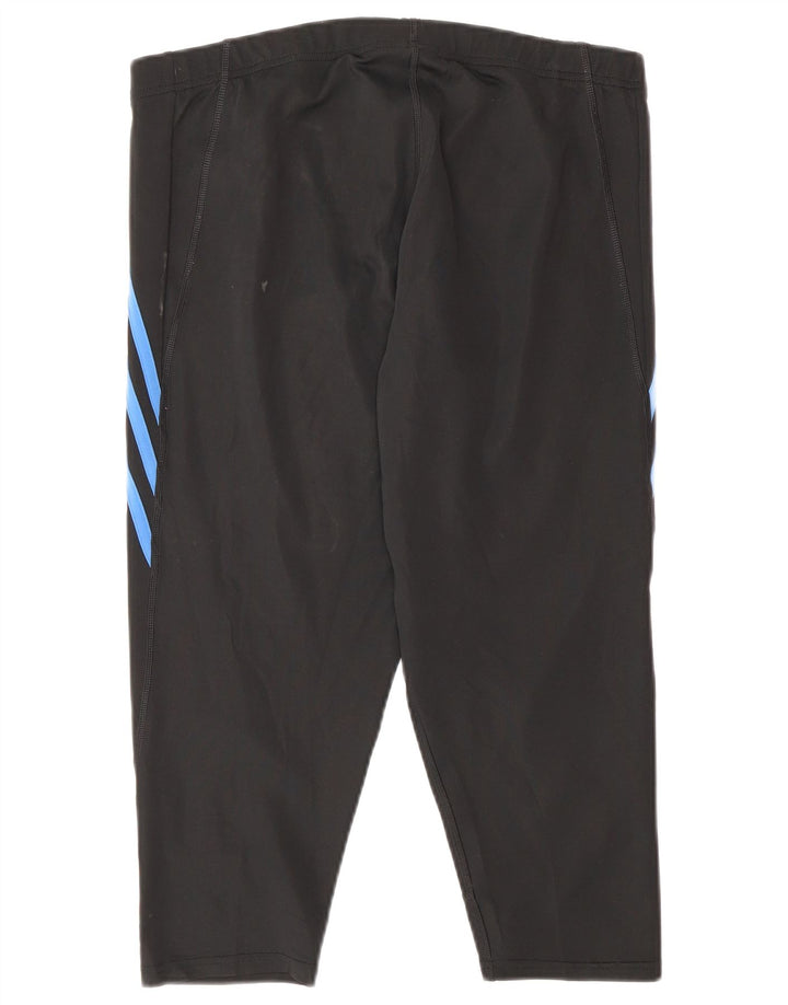Adidas Mulheres Capri Leggings UK 16/18 Grande Poliéster Preto