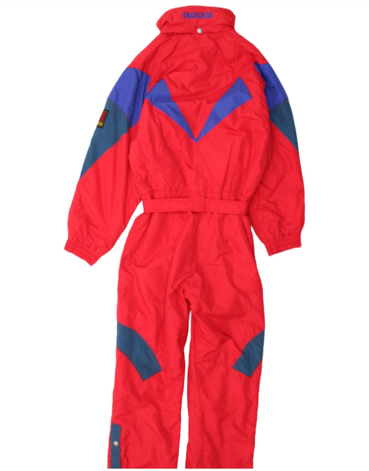 Macacão feminino de esqui com capuz Brugi IT 44 médio vermelho colorblock poliamida