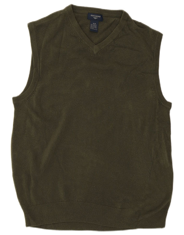 Dockers Mens Vest Tank Top Acrílico Verde Médio