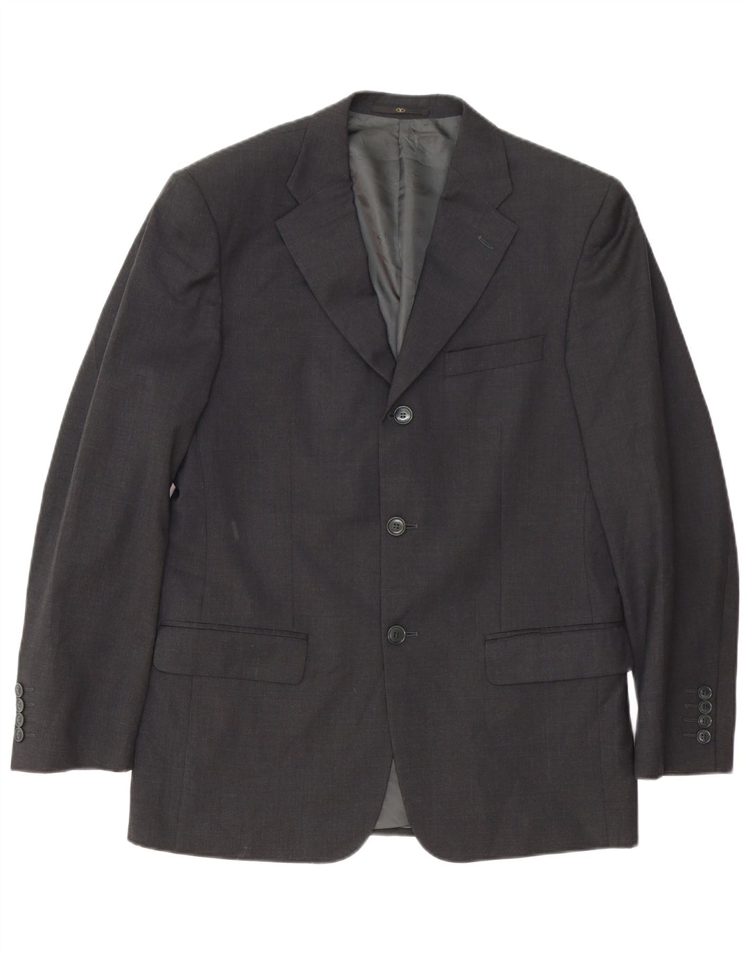 Jaqueta Blazer Masculina Valentino com 3 Botões IT 48 Lã Cinza Médio