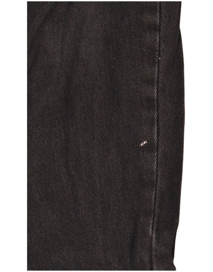 ZARA Jeans feminino cintura alta cônico EU 36 XS W26 L24 algodão preto