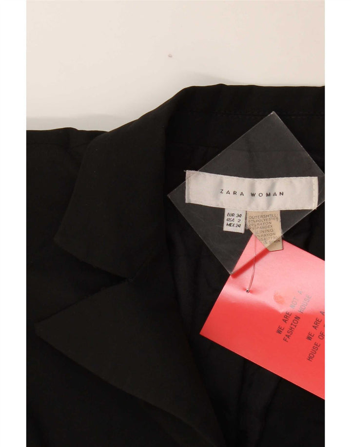 Jaqueta blazer feminina Zara com 1 botão EU 34 2XS poliéster preto